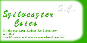 szilveszter csics business card